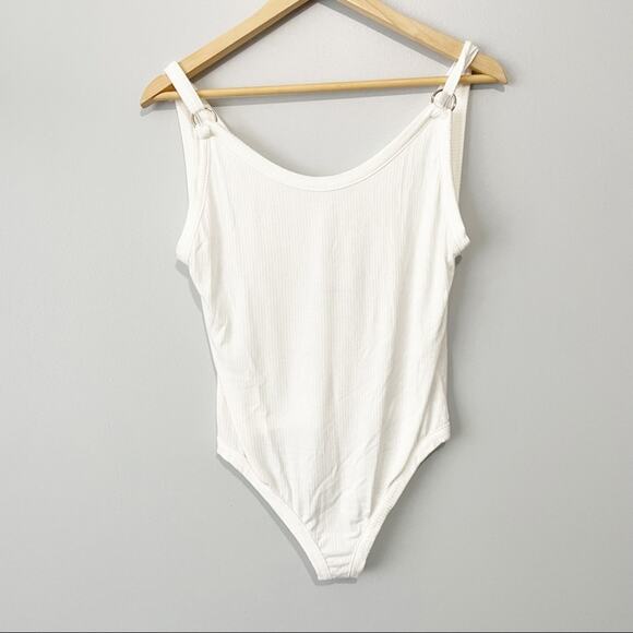 Intimately Free People white bodysuit thong size large NWT new ribbed - Picture 8 of 8